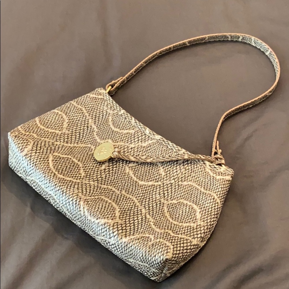 Brahmin purse 9.5 inches long and 6 inches deep.